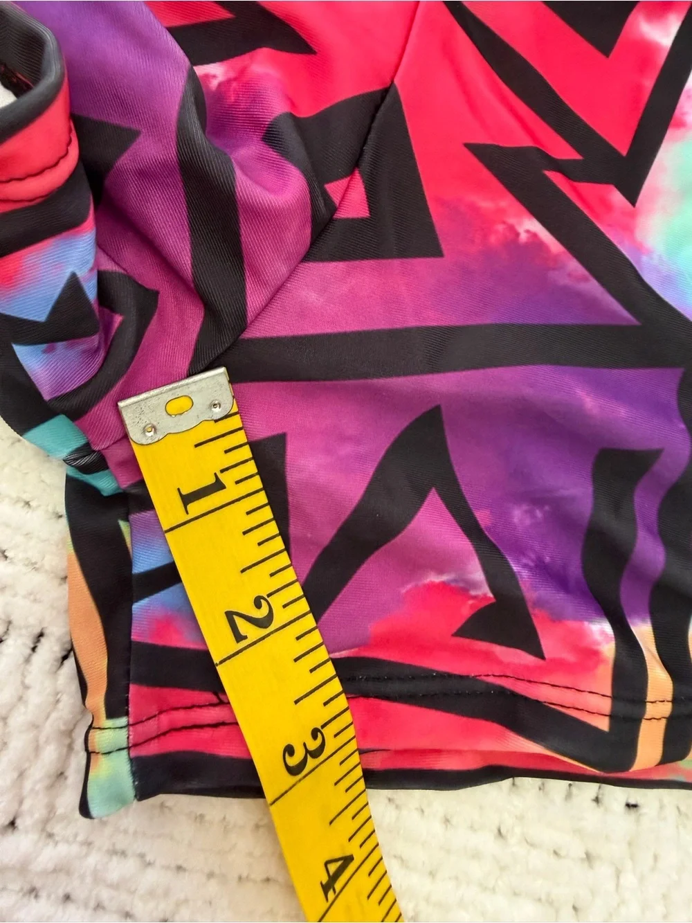 Girls 2-Piece Tankini Swimsuit Set Size 15T Colorful Geometric Swimwear